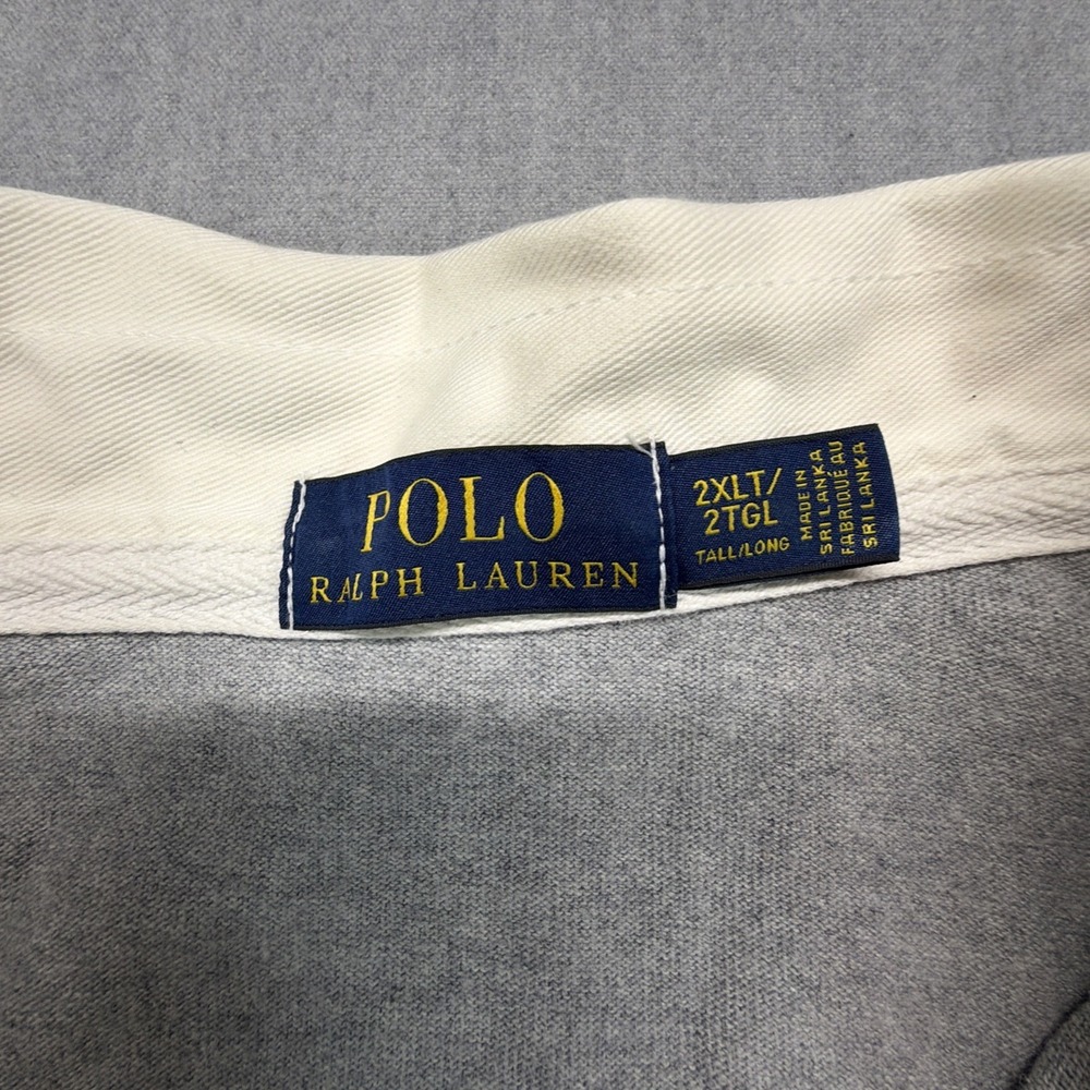 Polo Ralph Lauren Rugby Shirt 2XL Tall Letterman Varsity Padded Shoulders Elbows - Picture 2 of 7